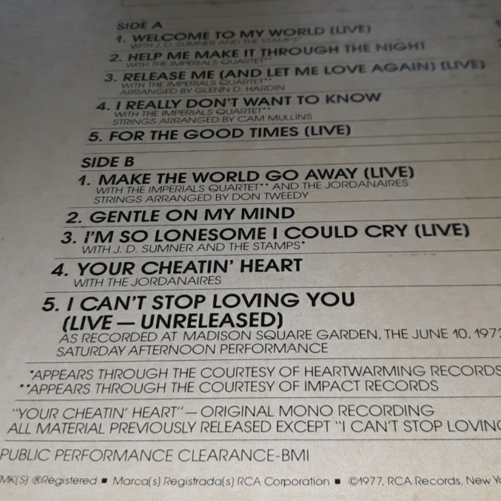 1977 Elvis Vinyl - Picture 3 of 10